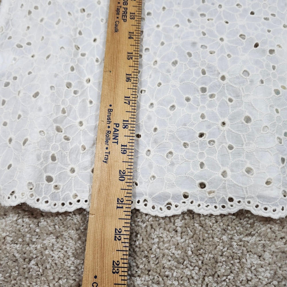 Johnny Was Nydia Applique Eyelet Top Floral Crochet Boho White S - Picture 9 of 10